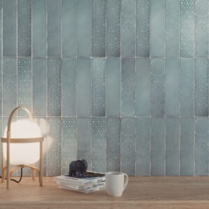 Carrelage Zellige Tanger Bleu Midi 7,5x30