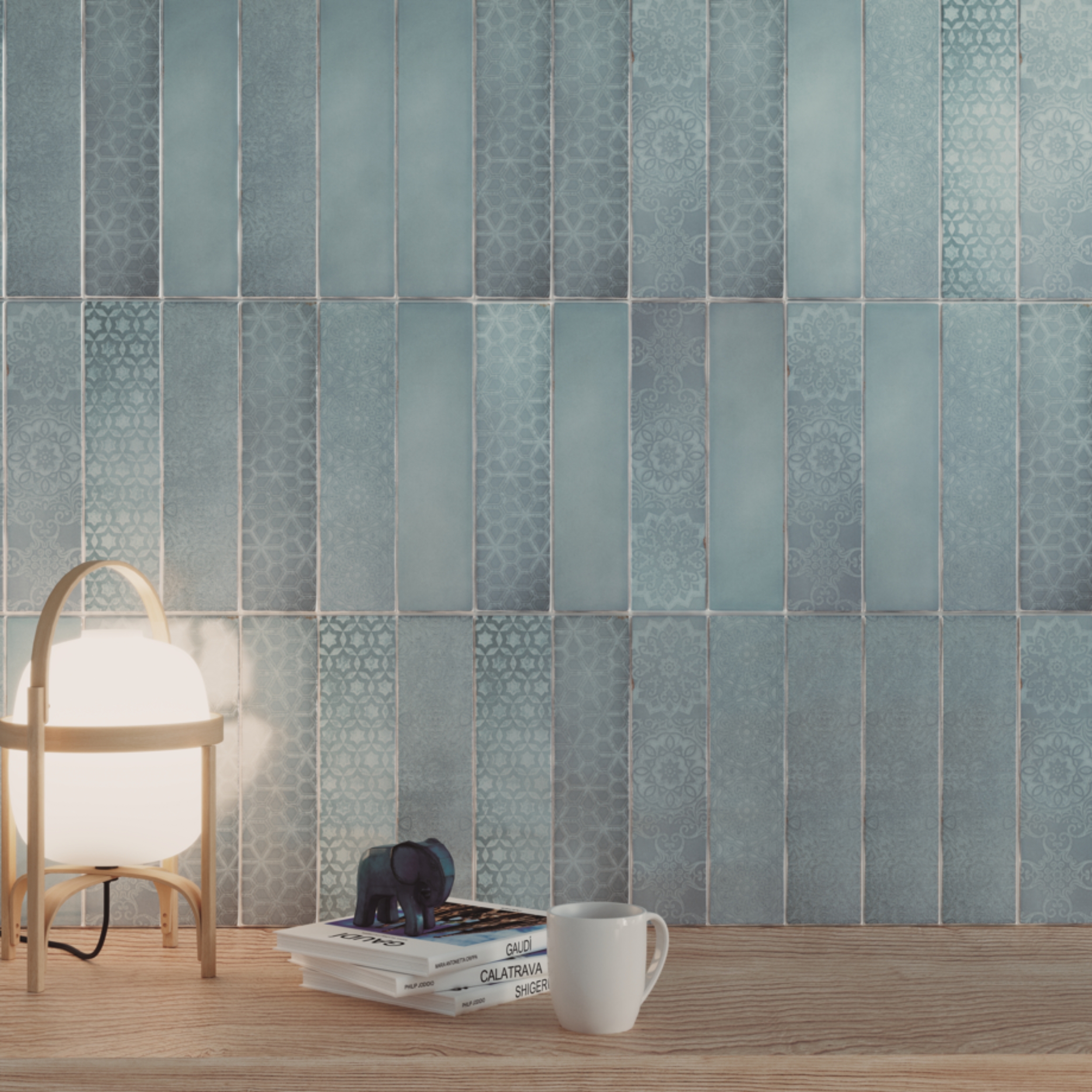 Carrelage Zellige Tetuan Bleu Midi 7,5x30 - 6