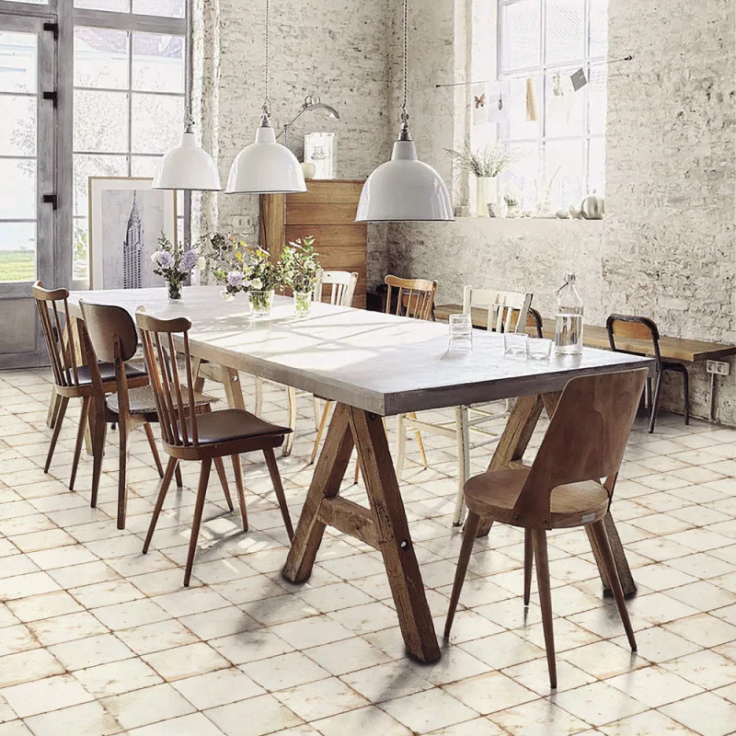 Carreau de ciment Ohio White Loft 20x20 - 2