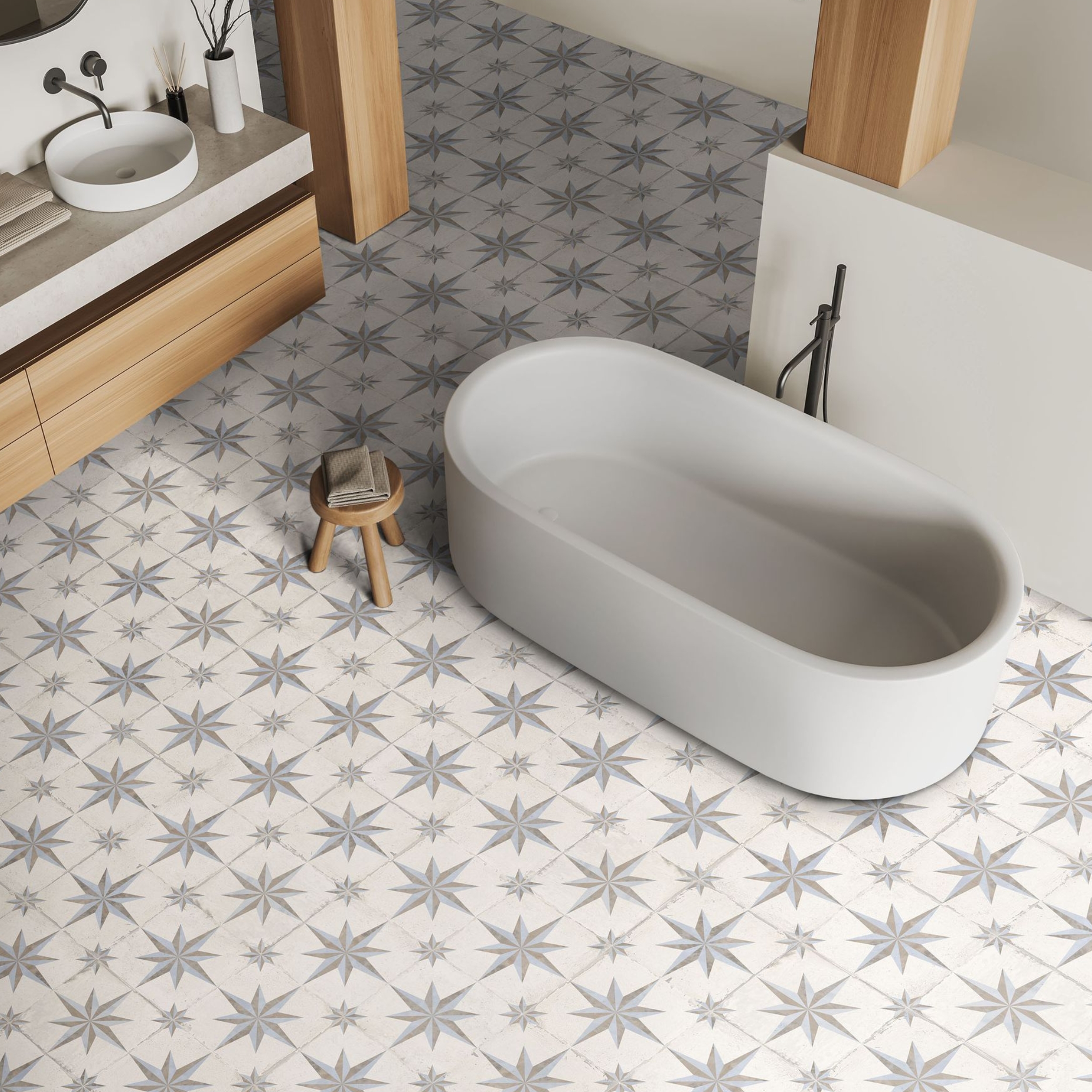 Carreau de ciment Vichy Sol 25x25 - 1