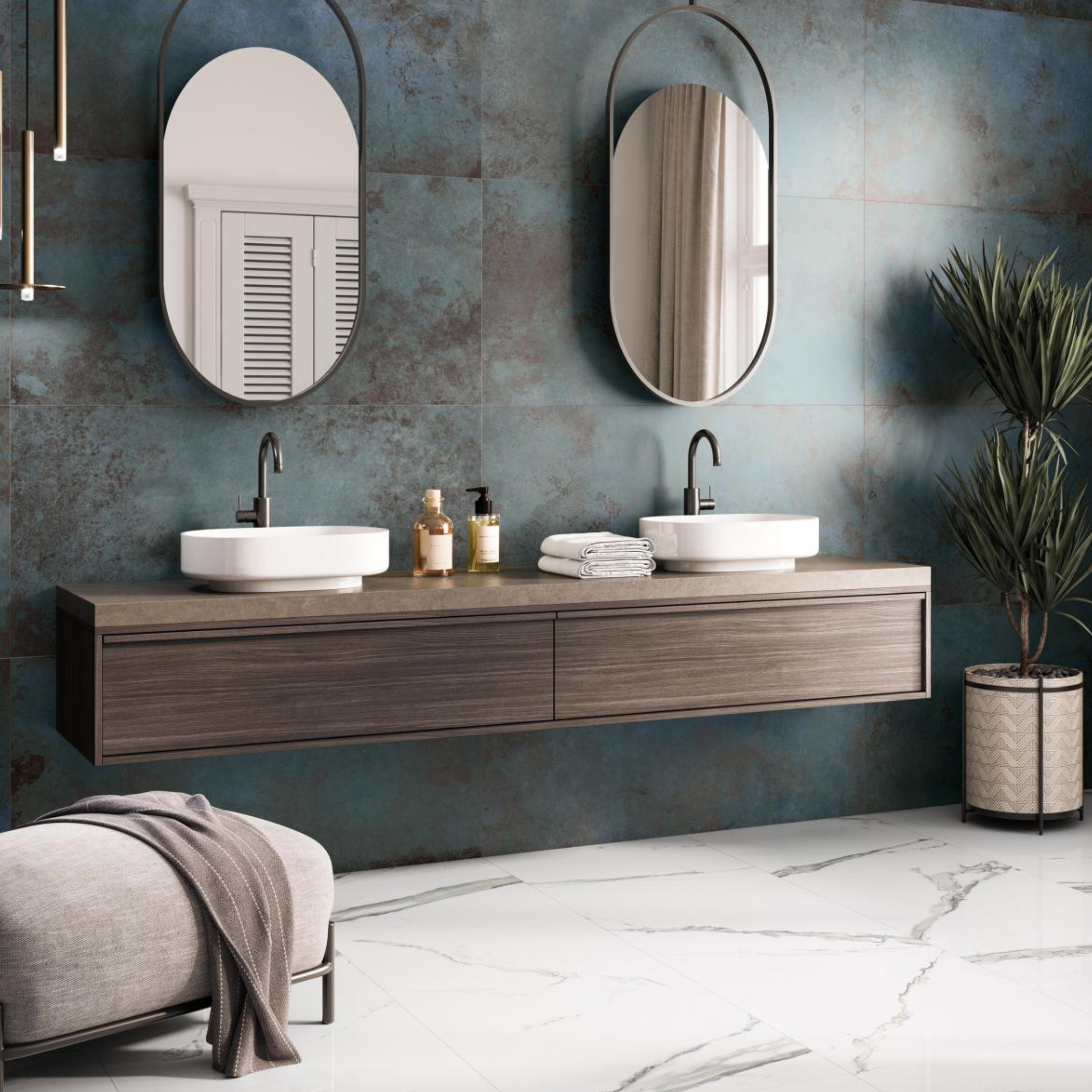 Carrelage Métal Alloy M Azzurro