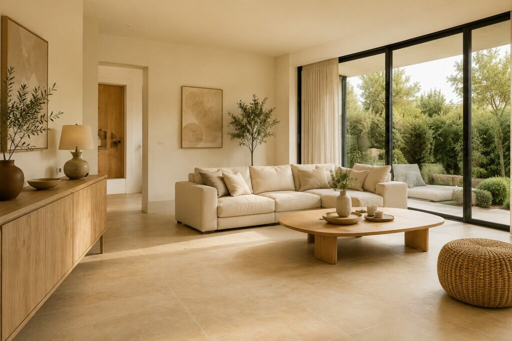 carrelage sable salon