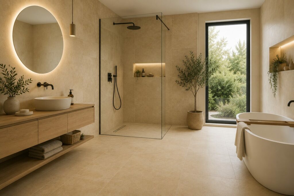 carrelage sable salle de bain