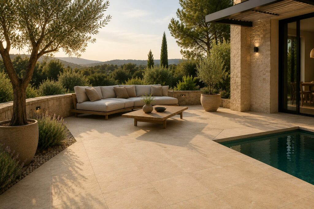 carrelage sable terrasse