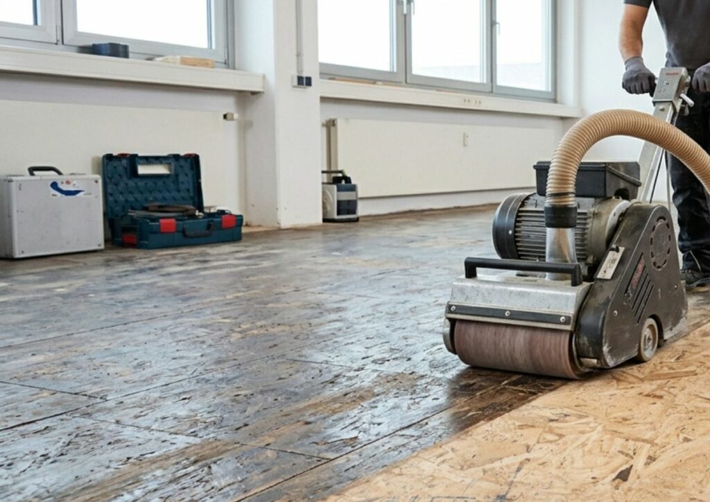carrelage sur plancher bois ponçage pro