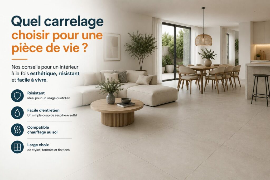 carrelage pièce de vie