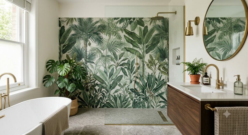 Le style jungle et botanique pour une touche de nature carrelage effet papier peint