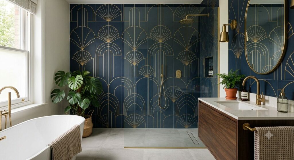 Motifs géométriques et Art Déco carrelage effet papier peint)