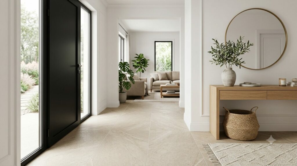 carrelage pierre beige entrée