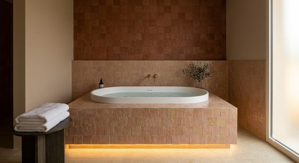 Carrelage terracotta salle de bain 5