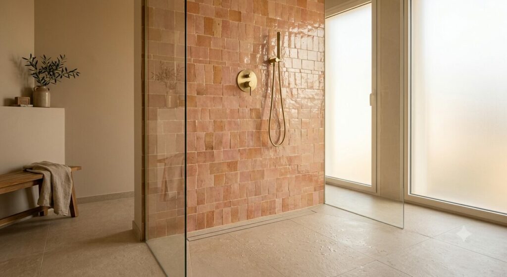 Carrelage terracotta salle de bain 1
