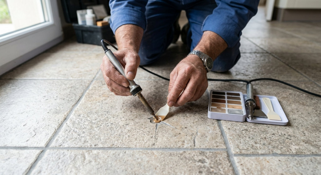 réparer éclat carrelage