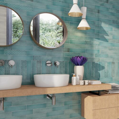 Carrelage Zellige Tanger Bleu Aube 7,5x30